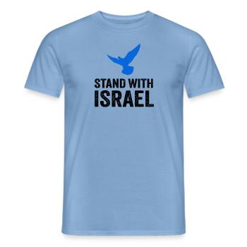STAND WITH ISRAËL Colombe de la Paix - T-shirt homme - carolina blue - Devant - AI Model Male 178 light (178cm)