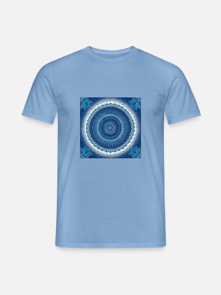 Mandala-Kaleidoskop. Blau & Weiß. Retro. - Männer T-Shirt - Carolina Blue