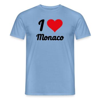 I Love Monaco - Männer T-Shirt - Carolina Blue - Vorne - AI Model Male 178 light (178cm)