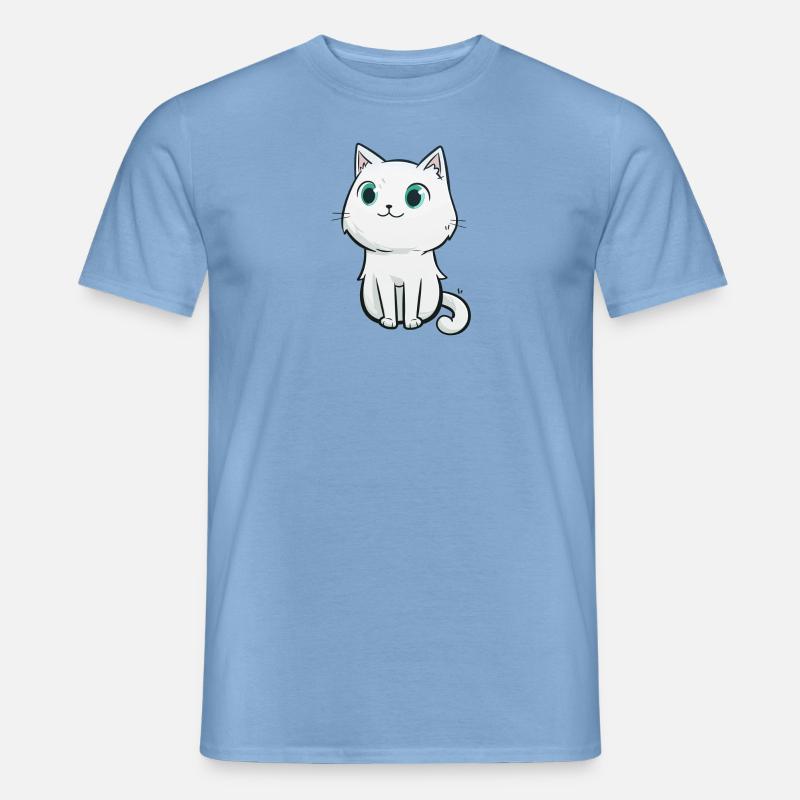 dessin chat mignon, cadeau de chat pour enfant - Mænd T-shirt - carolina blue