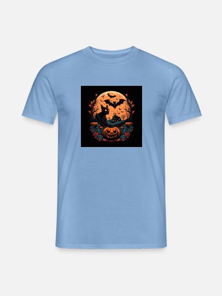 Halloween Katze - Männer T-Shirt - Carolina Blue