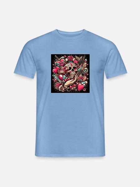 Hard Love - Männer T-Shirt - Carolina Blue