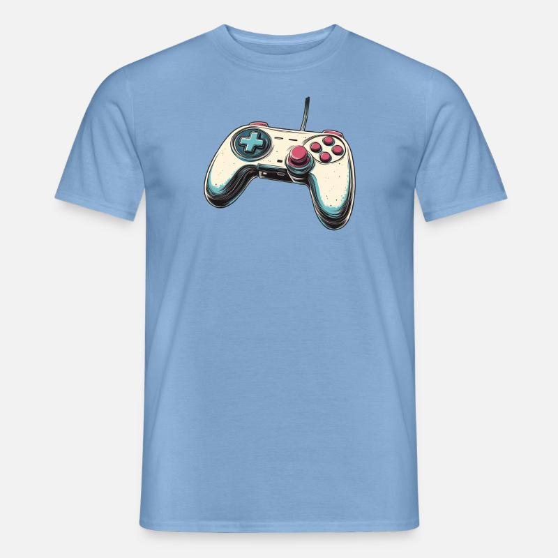 Gamepad, Gamepad, Controller-Logo und Joystick - Männer T-Shirt - Carolina Blue