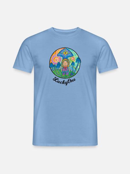 LuckyOne "Glückspilz" - Männer T-Shirt - Carolina Blue