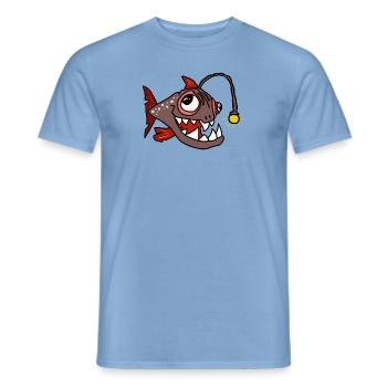 Anglerfisch - Männer T-Shirt - Carolina Blue - Vorne - AI Model Male 178 light (178cm)