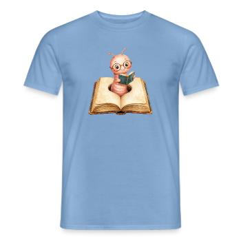 Bookworm - Men's T-Shirt - carolina blue - Front - AI Model Male 178 light (178cm)