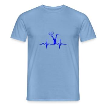 Saxophon - Männer T-Shirt - Carolina Blue - Vorne - AI Model Male 178 light (178cm)