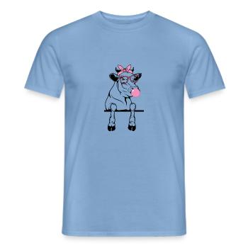 Kuh kaut Kaugummi - Männer T-Shirt - Carolina Blue - Vorne - AI Model Male 178 light (178cm)