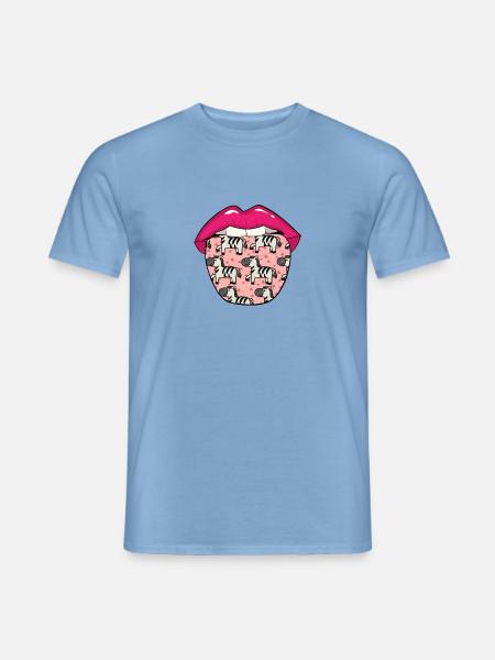 Zebra Zunge - Männer T-Shirt - Carolina Blue