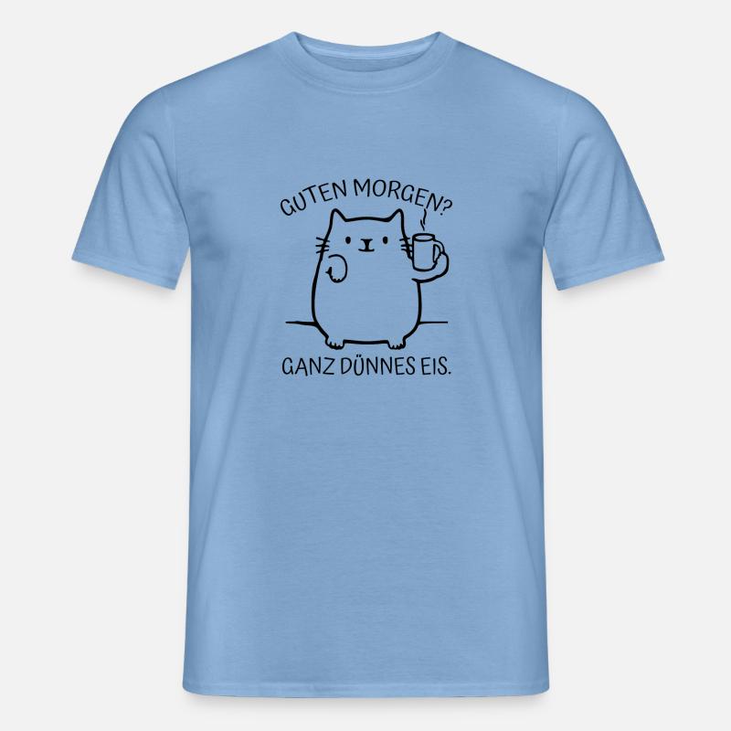 faule Katze Spruch Spruch Geschenk Idee Kätzchen - Männer T-Shirt - Carolina Blue