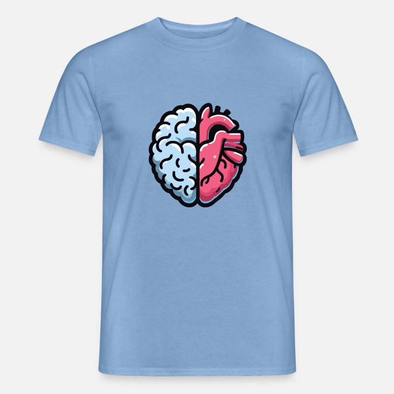 Metà cuore e metà cervello: Mindfulness Neuroradiologia - T-shirt uomo - carolina blue