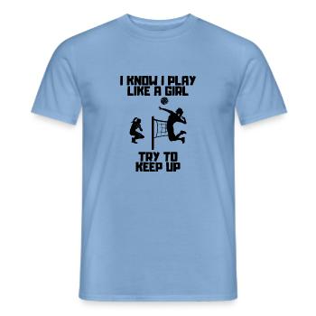 Volley-ball cadeau Volley-ball joueur de beach-volley - T-shirt homme - carolina blue - Devant - AI Model Male 178 light (178cm)
