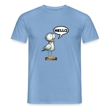Hallo - hi - Männer T-Shirt - Carolina Blue - Vorne - AI Model Male 178 light (178cm)