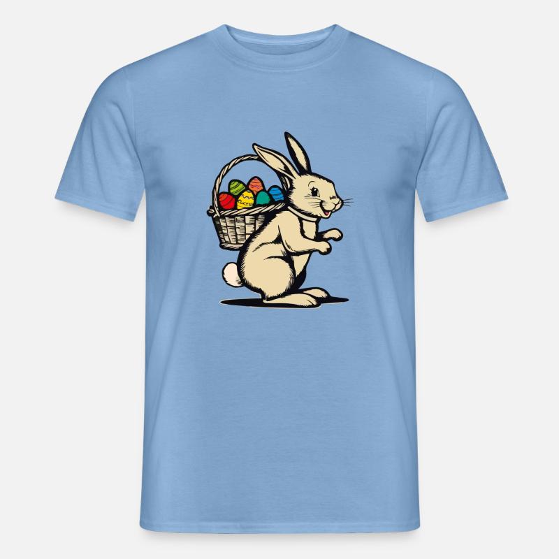 Retro Easter Bunny - Männer T-Shirt - Carolina Blue