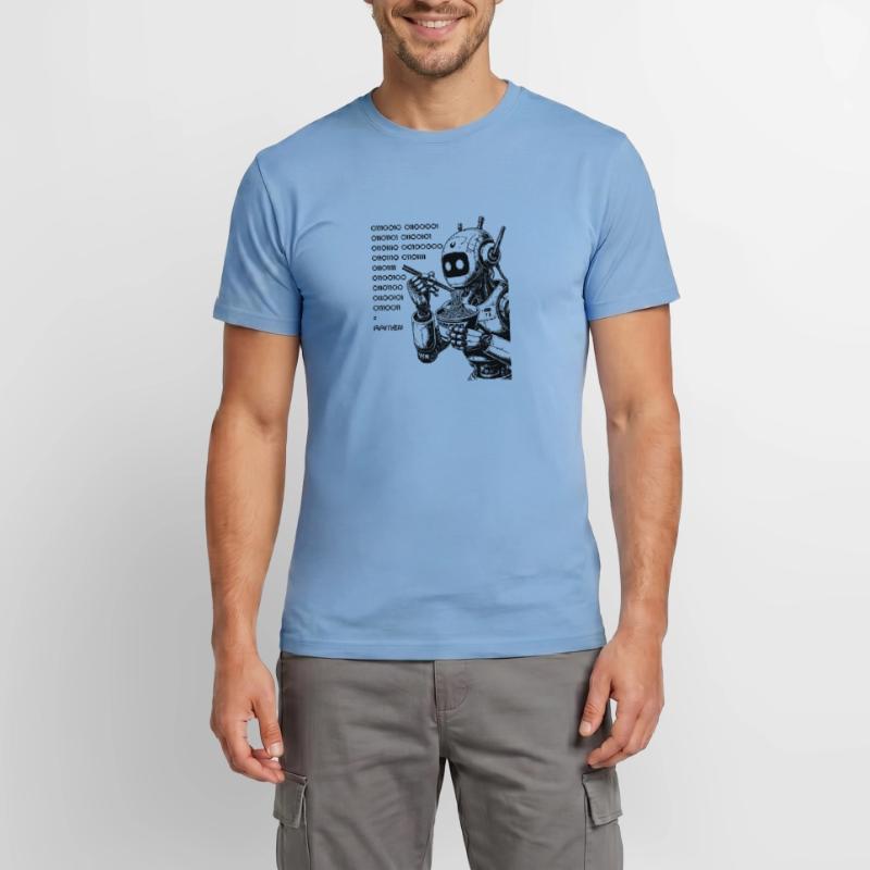 Binary Ramen Code Robot Men's T-Shirt