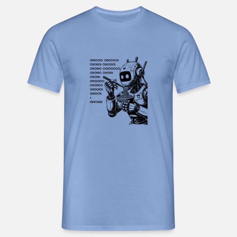 Binärer Ramen Code Robot - Männer T-Shirt - Carolina Blue
