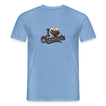 Chocolate Passion I Love Chocolate - Männer T-Shirt - Carolina Blue - Vorne - AI Model Male 178 light (178cm)