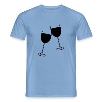 wein glas design - Männer T-Shirt - Carolina Blue - Vorne - AI Model Male 178 light (178cm)