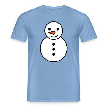 Snowman illustration for winter fashion - Men's T-Shirt - carolina blue - Front - AI Model Male 178 light (178cm)