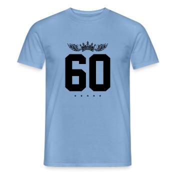 60 Number crown - Men's T-Shirt - carolina blue - Front - AI Model Male 178 light (178cm)