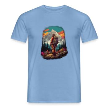Wanderer 01 - Männer T-Shirt - Carolina Blue - Vorne - AI Model Male 178 light (178cm)