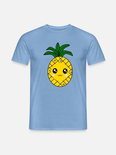 Kawaii Ananas Geschenk Tropische Frucht - Männer T-Shirt - Carolina Blue