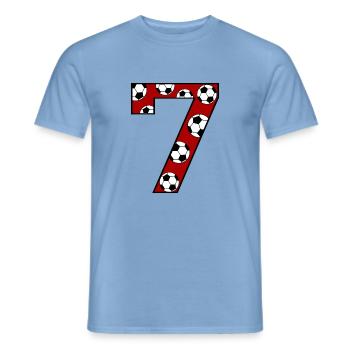 7. Geburtstag Fußball rot - Männer T-Shirt - Carolina Blue - Vorne - AI Model Male 178 light (178cm)