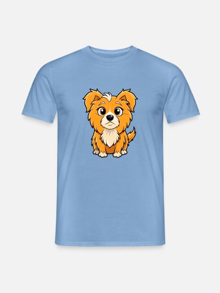 Neugieriger tibetischer Spaniel-Hund Kunstdruck - Männer T-Shirt - Carolina Blue