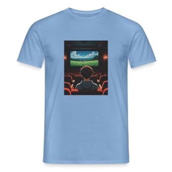 Lofi Kino Boy - Männer T-Shirt - Carolina Blue - Vorne - AI Model Male 178 light (178cm)