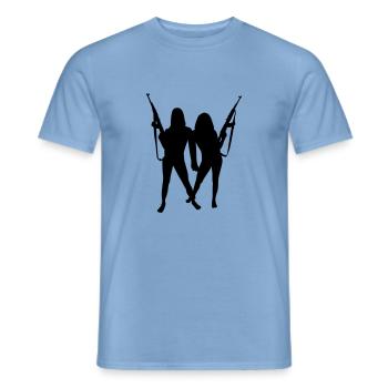 Womans and Guns - Männer T-Shirt - Carolina Blue - Vorne - AI Model Male 178 light (178cm)