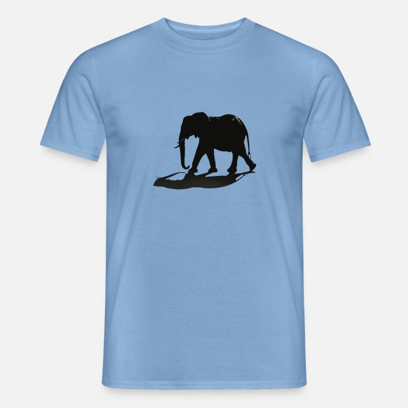 Elefanten-Silhouette - Männer T-Shirt - Carolina Blue