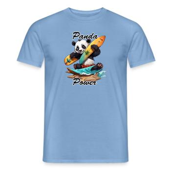 Panda / Tier / Zoo / Bambus / Wild / Kindlich - Männer T-Shirt - Carolina Blue - Vorne - AI Model Male 178 light (178cm)