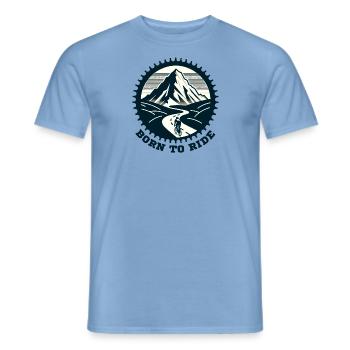 born to ride chain sprocket cyclist cycling - Men's T-Shirt - carolina blue - Front - AI Model Male 178 light (178cm)