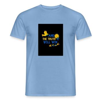 Frieden - Männer T-Shirt - Carolina Blue - Vorne - AI Model Male 178 light (178cm)