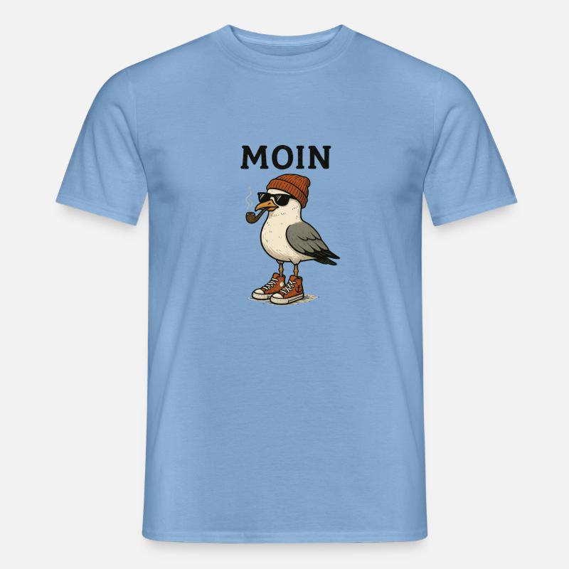 Moin Möwe - Männer T-Shirt - Carolina Blue