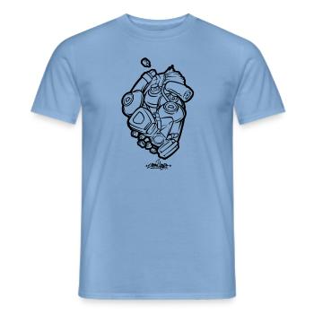 URBAN HEART Graffiti Shirt - Männer T-Shirt - Carolina Blue - Vorne - AI Model Male 178 light (178cm)