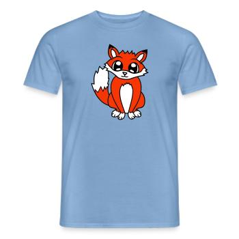 Fox Red Fox Wild Animal Clever Forest Inhabitants - Men's T-Shirt - carolina blue - Front - AI Model Male 178 light (178cm)