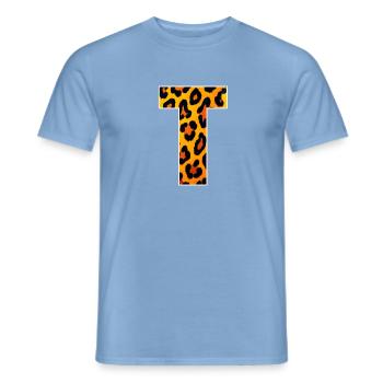 Firefur à gradient léopard - T-shirt homme - carolina blue - Devant - AI Model Male 178 light (178cm)