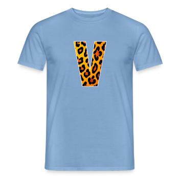 Ornement Léopard V Orange - T-shirt homme - carolina blue - Devant - AI Model Male 178 light (178cm)