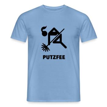 Putzfee / femme de ménage - T-shirt homme - carolina blue - Devant - AI Model Male 178 light (178cm)