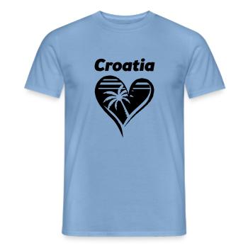 croatia heart - Men's T-Shirt - carolina blue - Front - AI Model Male 178 light (178cm)