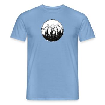 Berglandschaft für Wanderer, Gipfel - Männer T-Shirt - Carolina Blue - Vorne - AI Model Male 178 light (178cm)