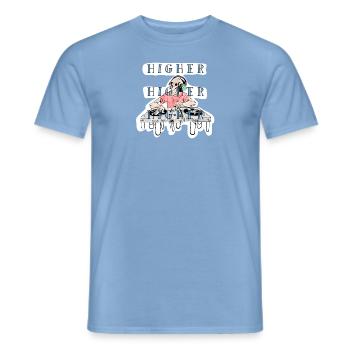 HIGHER DJ Raver - Men's T-Shirt - carolina blue - Front - AI Model Male 178 light (178cm)