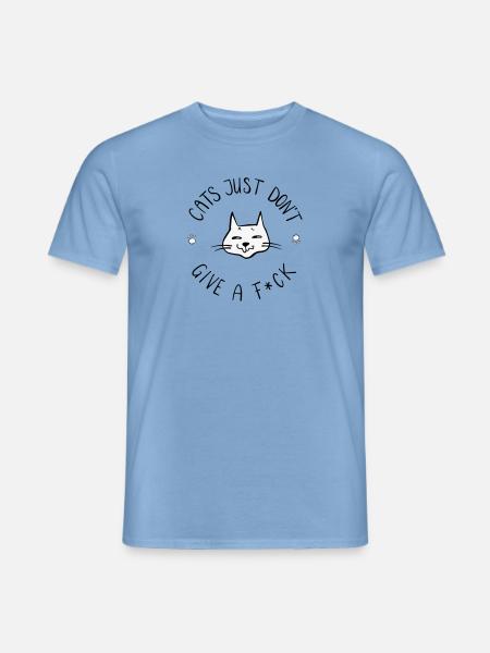 Les chats n’en ont rien à * - T-shirt homme - carolina blue