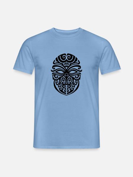 maori tribal skull tattoo ink geek fun gamer - Männer T-Shirt - Carolina Blue