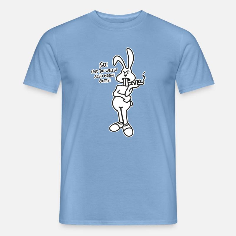 Osterhase Spruch - Männer T-Shirt - Carolina Blue