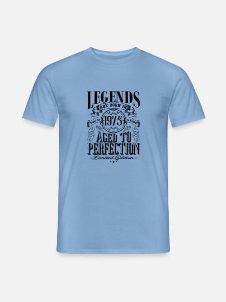 Jahrgang Geboren in einem Monat 1975 Geburtstag - Männer T-Shirt - Carolina Blue