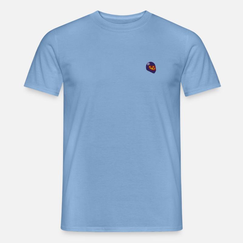 Schädel mit Helm - Männer T-Shirt - Carolina Blue