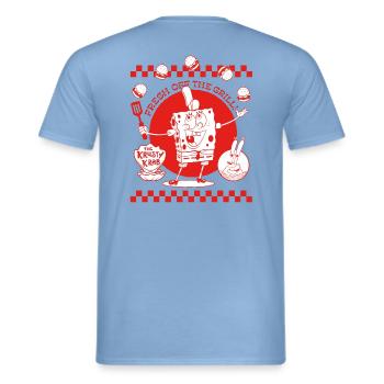 Bob l'Éponge Design Rouge Et Blanc - T-shirt homme - carolina blue - Dos - AI Model Male 178 light (178cm)