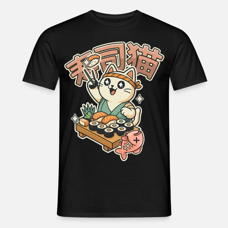 Chat Happy Sushi Chef T-shirt homme